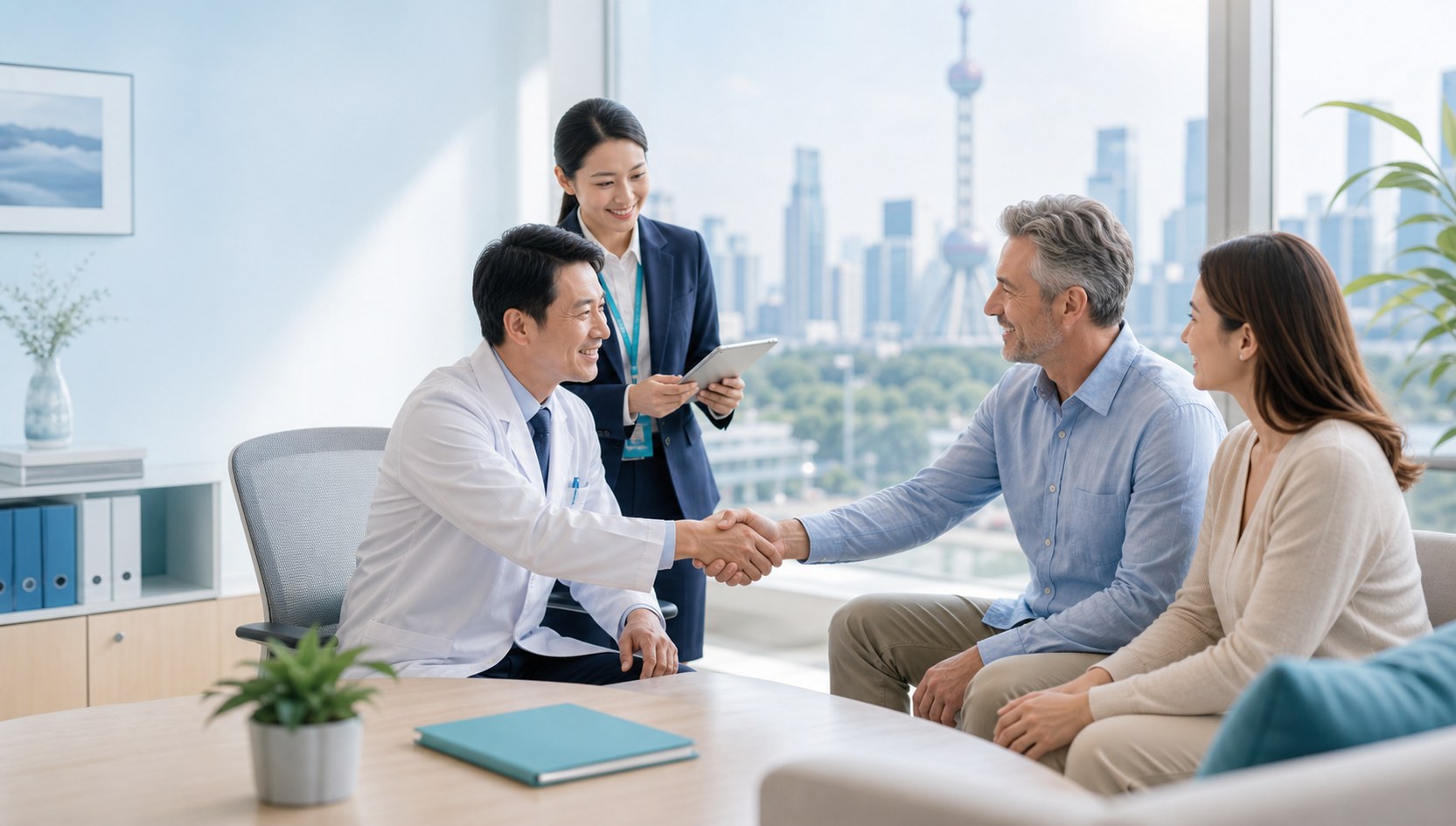 International patient preparing a care request with Bluepass